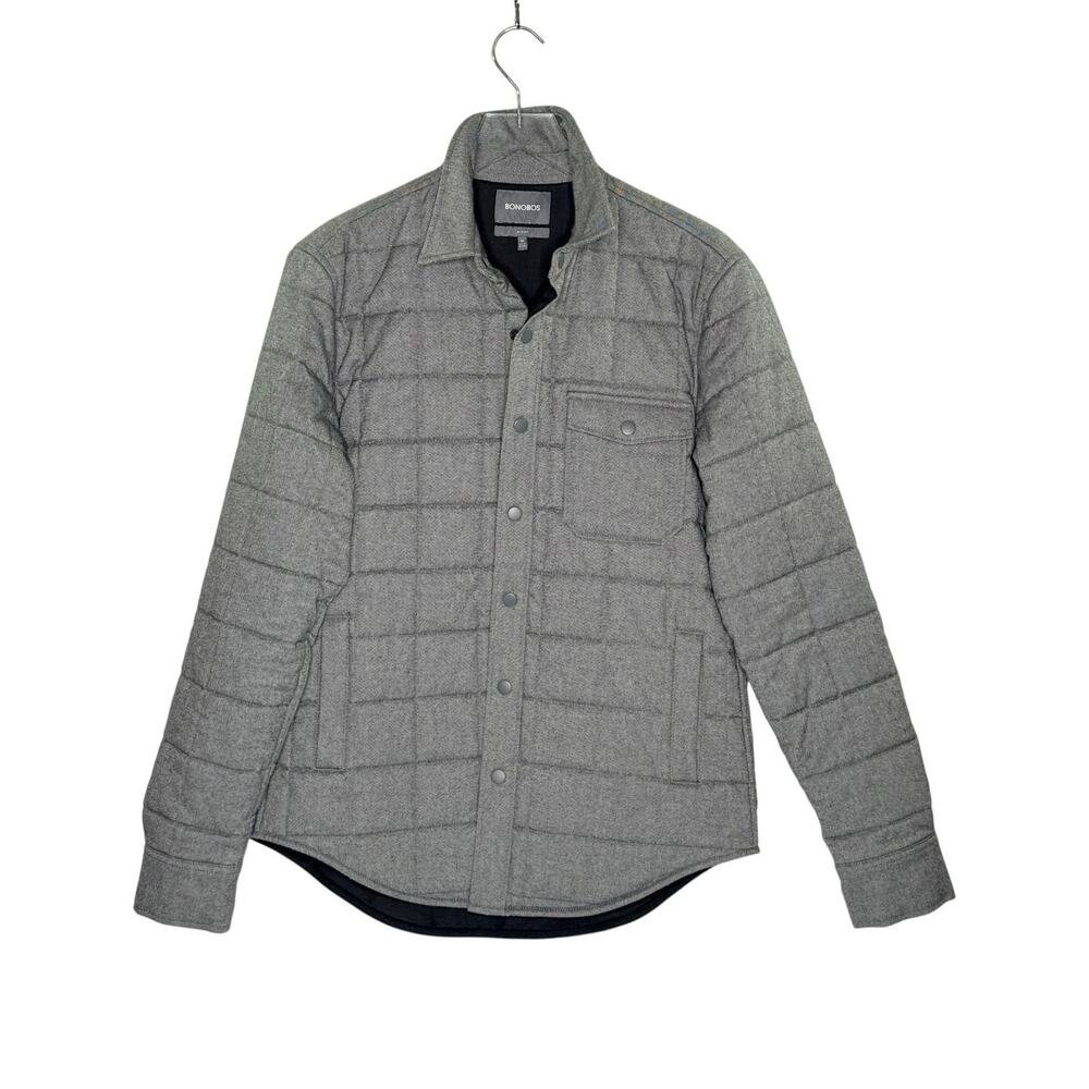 Bonobos Slim Quilted Shirt Jacket M Gray Mens Shacket Outdoor Gorpcore
